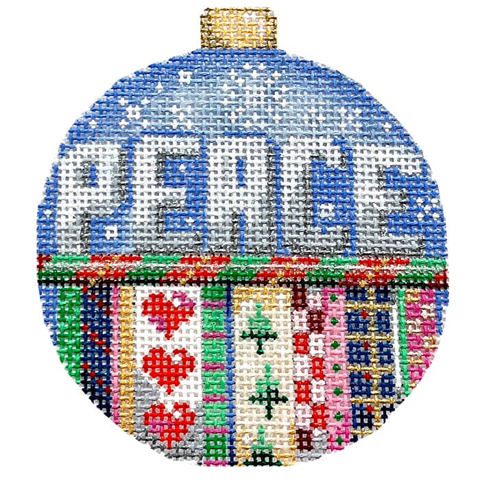 Peace Stripes Ball Ornament Large Painted Canvas Associated Talents  - 1