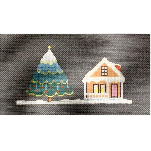 Peach House with Stitch Guide Painted Canvas A Stitch in Time  - 1