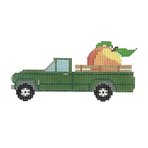 Peach Truck Painted Canvas Blue Ridge Stitchery 