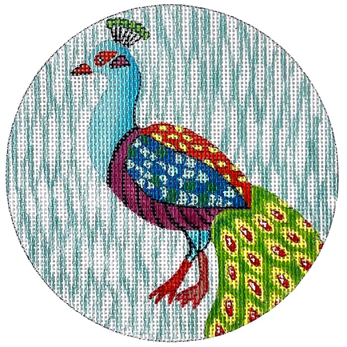 Peacock #1 Painted Canvas Walker's Needlepoint  - 1