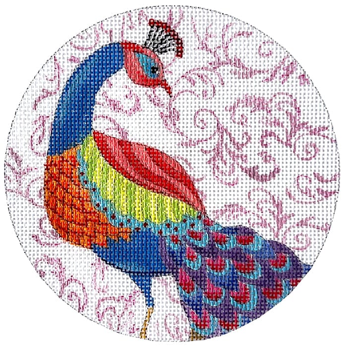 Peacock #3 Painted Canvas Walker's Needlepoint 