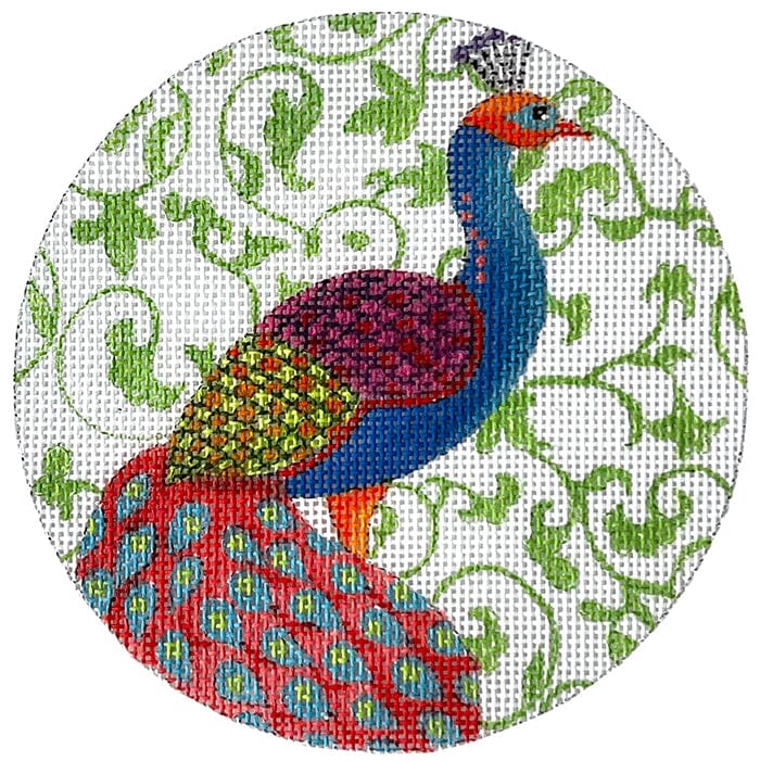 Peacock #4 Painted Canvas Walker's Needlepoint 
