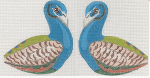 Peacock Painted Canvas Labors of Love Needlepoint 