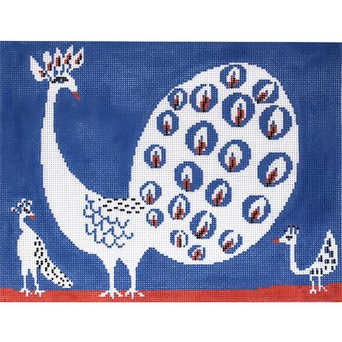 Peacock Pride Painted Canvas Birds of a Feather  - 1