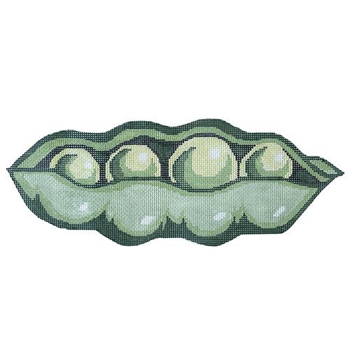 Peapod Large Painted Canvas Silver Needle 
