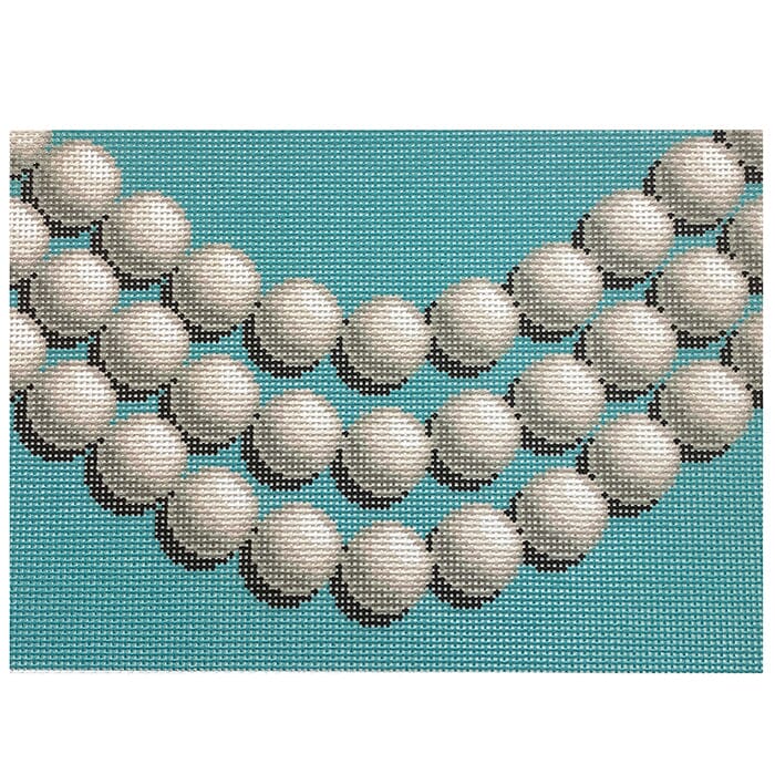 Pearl Clutch on Aqua Painted Canvas Jeni Sandberg Needlepoint 