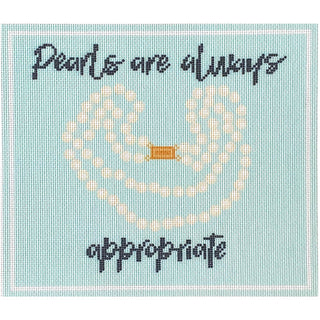 Pearls are Always Appropriate Canvas Printed Canvas Needlepoint To Go 
