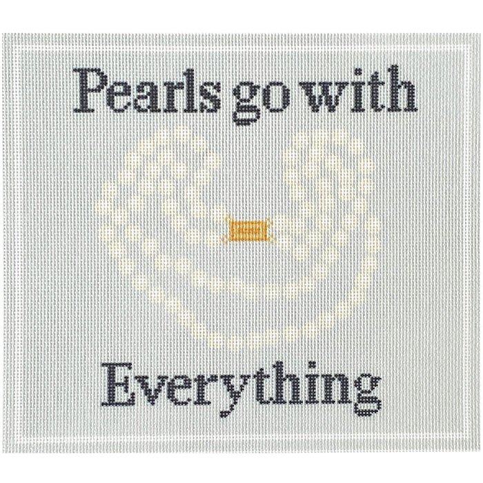 Pearls Go with Everything Canvas Printed Canvas Needlepoint To Go 
