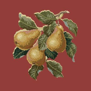 Pears Needlepoint Kit Kits Elizabeth Bradley Design Dark Red 
