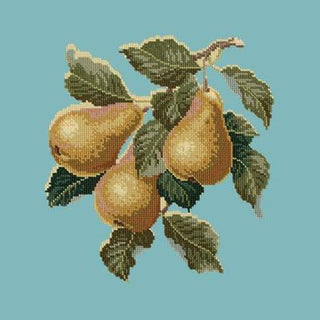 Pears Needlepoint Kit Kits Elizabeth Bradley Design Duck Egg Blue 

