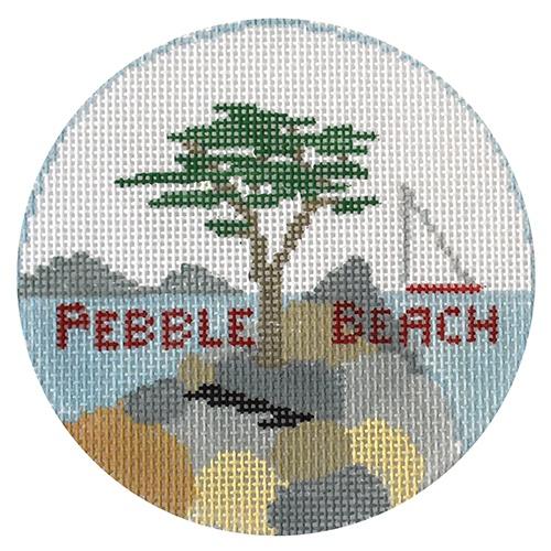 Pebble Beach Painted Canvas Kathy Schenkel Designs  - 1