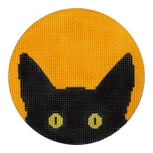 Peeky Kitty Painted Canvas Eye Candy Needleart  - 1