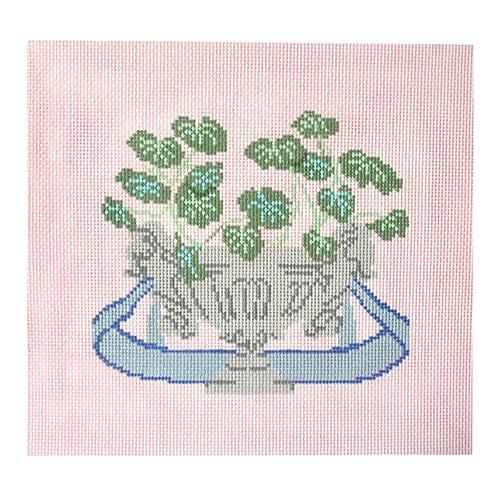 Pelargoniums Painted Canvas The Plum Stitchery  - 1