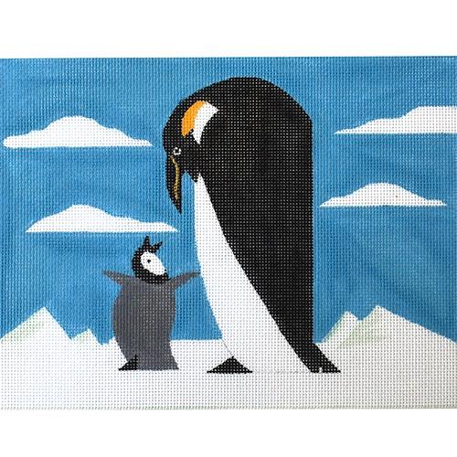 Penguin and Baby Painted Canvas Love You More  - 1