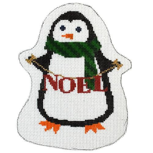 Penguin Noel Painted Canvas Two Sisters Needlepoint 
