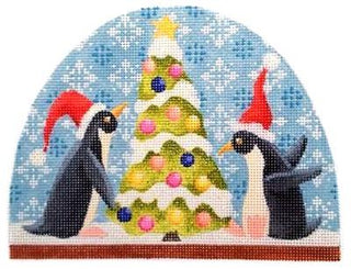 Penguin Snowdome Painted Canvas Kirk & Bradley 
