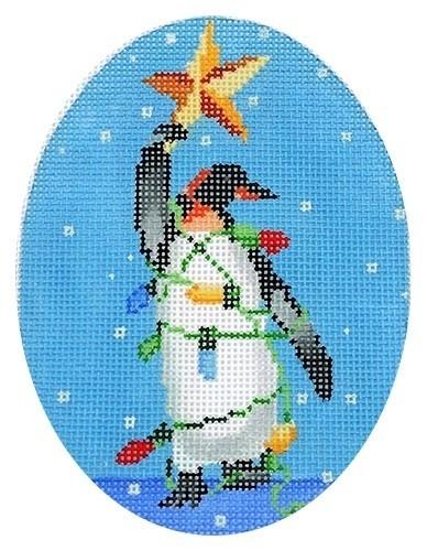Penguin with Star Painted Canvas Scott Church Creative 