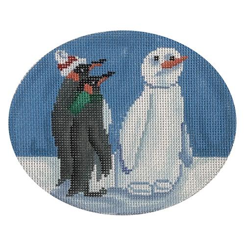 Penguins and Snowman Painted Canvas Scott Church Creative  - 1