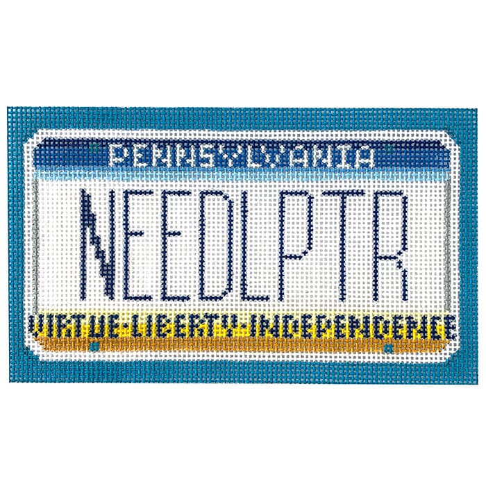 Pennsylvania Mini Plate Painted Canvas CBK Needlepoint Collections  - 1