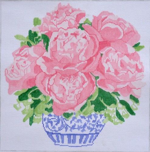 Peony Bouquet Painted Canvas Jean Smith 
