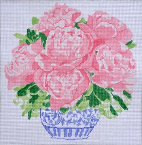 Peony Bouquet Painted Canvas Jean Smith  - 1