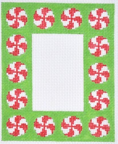 Peppermint Frame Ornament Painted Canvas Pepperberry Designs 