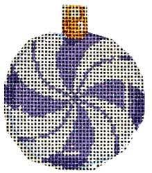 Peppermint Mini Ball Ornament / Purple Painted Canvas Associated Talents  - 1