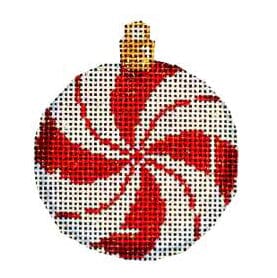 Peppermint Mini Ball Ornament / Red Painted Canvas Associated Talents 