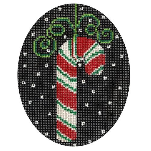 Peppermint Party   Candy Cane Painted Canvas The Meredith Collection  - 1