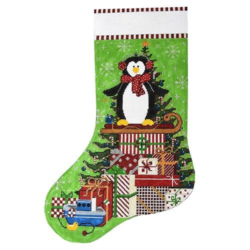 Peppermint Penguin Party Painted Canvas The Meredith Collection  - 1