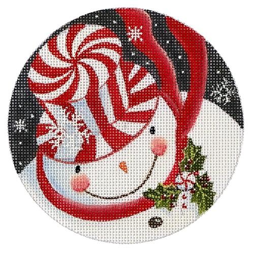 Peppermint Snowman Painted Canvas Love You More  - 1