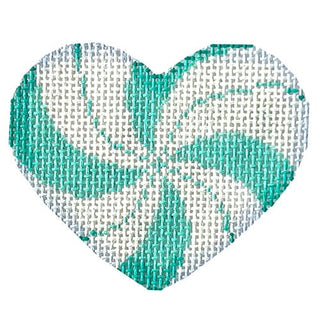 Peppermint Swirl Mini Heart/Aqua Painted Canvas Associated Talents 
