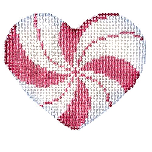 Peppermint Swirl Mini Heart/Pink Painted Canvas Associated Talents 