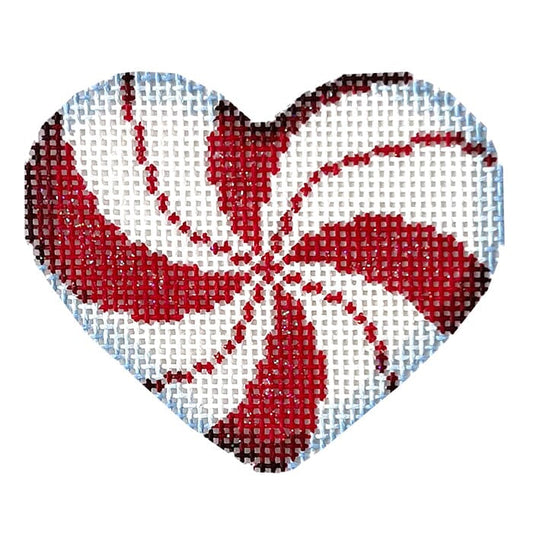 Peppermint Swirl Mini Heart/Red Painted Canvas Associated Talents 