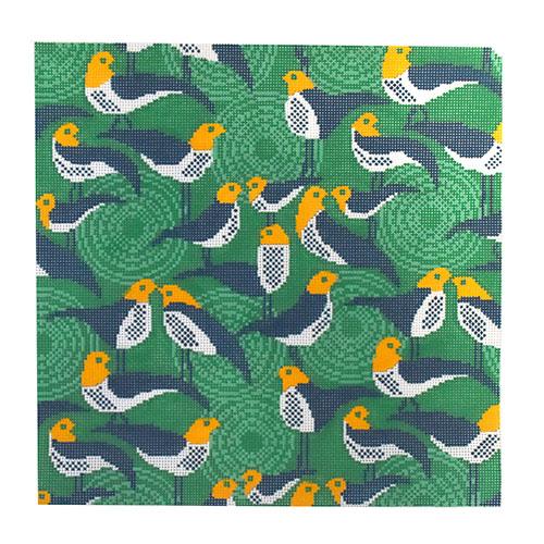 Perch Emerald Painted Canvas Cooper Oaks Design  - 1