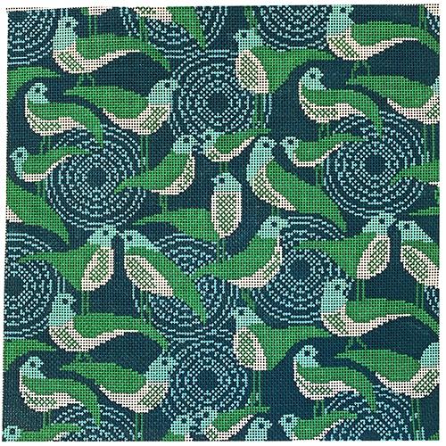 Perch Peacock Painted Canvas Cooper Oaks Design  - 1