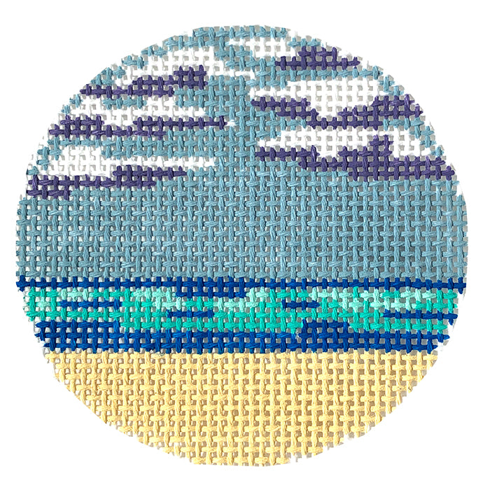 Perfect Day Round Insert Painted Canvas Anne Fisher Needlepoint LLC  - 1