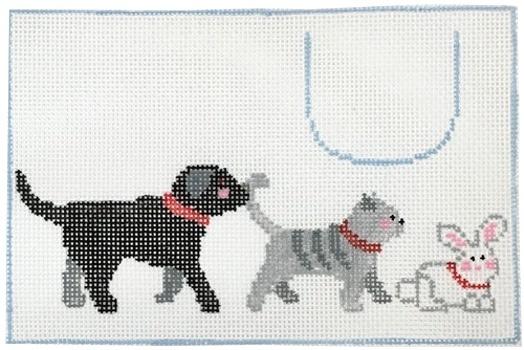 Pet Parade Tooth Fairy Pillow Painted Canvas Kathy Schenkel Designs 
