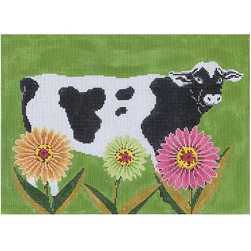 Petal Pusher - Cow Painted Canvas The Meredith Collection 