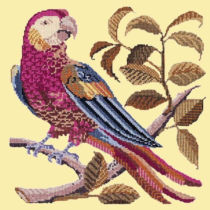 Pete the Parrot Needlepoint Kit Kits Elizabeth Bradley Design Butter Yellow 
