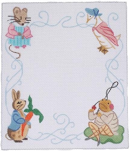 Peter Rabbit Birth Announcement Painted Canvas Kate Dickerson Needlepoint Collections 