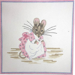 Peter Rabbit   Hunka Munka Mouse Pillow Painted Canvas Kate Dickerson Needlepoint Collections 
