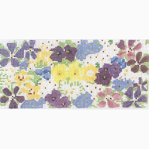 Petite Fleur Glasses Case Painted Canvas The Plum Stitchery  - 1