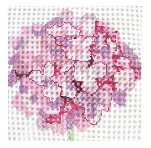 Petite Pink Hydrangea Painted Canvas Jean Smith  - 1