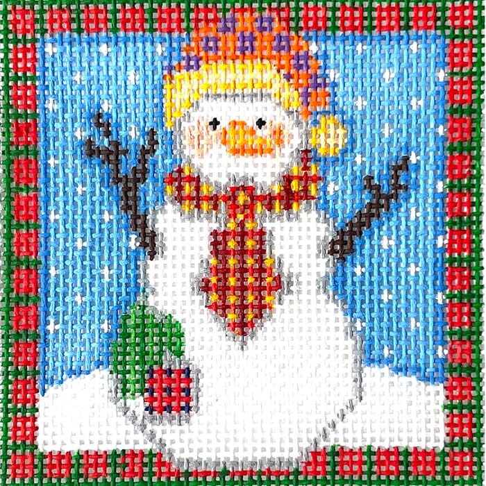 Phillip Snowman Painted Canvas NeedleDeeva  - 1