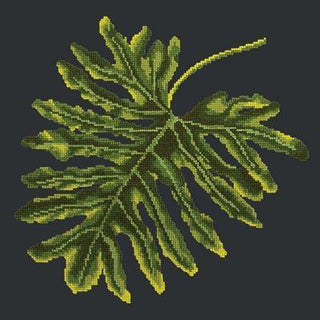Philodendron Leaf Needlepoint Kit Kits Elizabeth Bradley Design Black 
