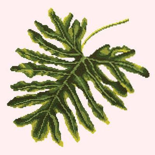 Philodendron Leaf Needlepoint Kit Kits Elizabeth Bradley Design Cream 
