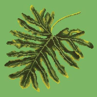 Philodendron Leaf Needlepoint Kit Kits Elizabeth Bradley Design Grass Green 
