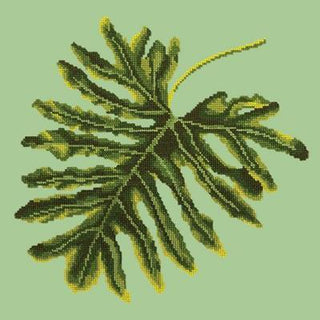 Philodendron Leaf Needlepoint Kit Kits Elizabeth Bradley Design Pale Green 
