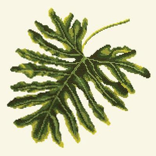 Philodendron Leaf Needlepoint Kit Kits Elizabeth Bradley Design Winter White 
